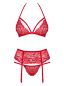 Preview: BH, Strumpfhaltergürtel und String im Set - rot - Collection Corinna