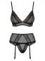 Preview: BH, Strumpfhaltergürtel und String - Collection black sin Preview: BH, Strumpfhaltergürtel und String - Collection black sin