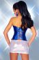 Preview: Feminine Satin-Corsage mit Strasssteinen in blau Preview: Feminine Satin-Corsage mit Strasssteinen in blau