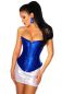 Preview: Feminine Satin-Corsage mit Strasssteinen in blau Preview: Feminine Satin-Corsage mit Strasssteinen in blau
