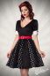Preview: Godet-Kleid schwarz-weiss-rot 1-50022-119