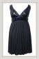 Preview: Schwarze Chemise mit Wetlook-Anteil Preview: Schwarze Chemise mit Wetlook-Anteil