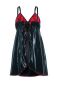 Preview: Wetlook-Chemise mit roter Spitze
