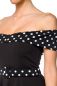Preview: schulterfreies Swing-Kleid mit Gürtel Preview: schulterfreies Swing-Kleid mit Gürtel