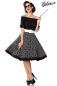 Mobile Preview: schulterfreies Swing-Kleid schwarz-weiss 1-50052-010