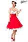 Preview: schulterfreies Swing-Kleid rot-weiss 1-50058-009