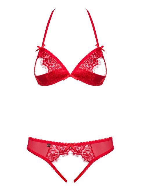 BH und String ouvert - rot - Collection Emma