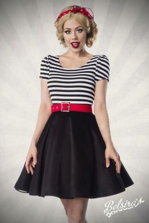Jersey Kleid schwarz-weiss 1-50025-010