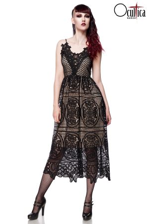 Kleid aus Spitze schwarz 1-90020-002
