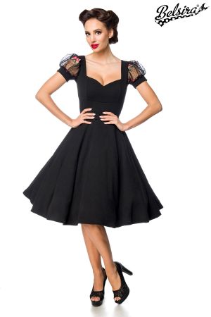 Kleid mit Puffaermeln schwarz 1-50218-002