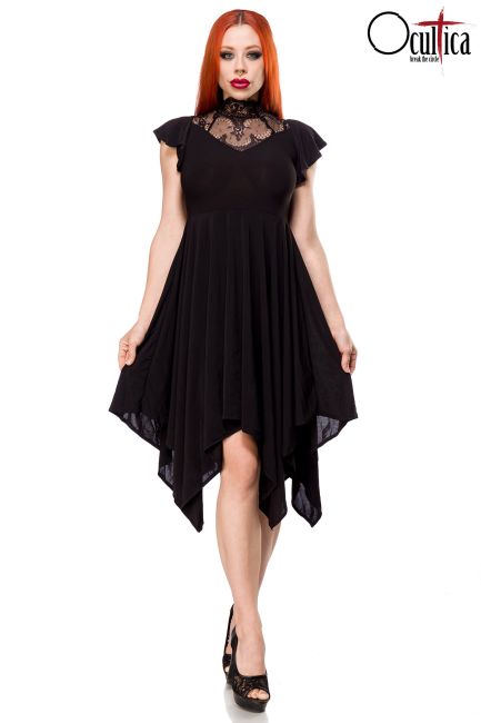 Kleid mit Spitzeneinsatz schwarz 1-93000-002