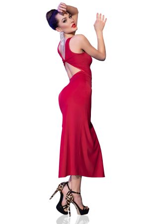 Langes Kleid CR4441 rot