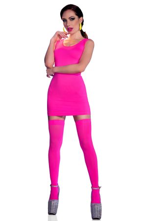 Nahtloses Minikleid + Strümpfe CR4305 hotpink