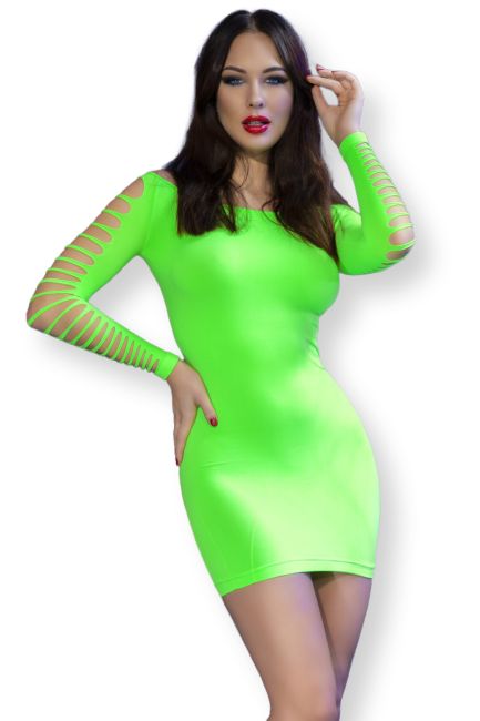 Nahtloses Minikleid CR4617 neongrün