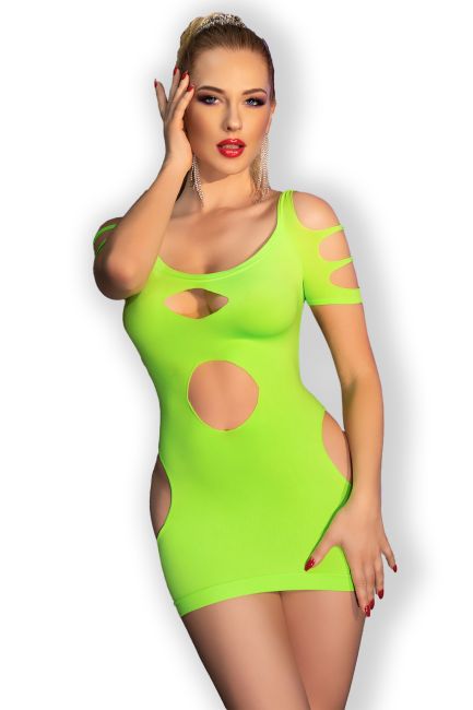 Nahtloses Minikleid CR4671 neongrün