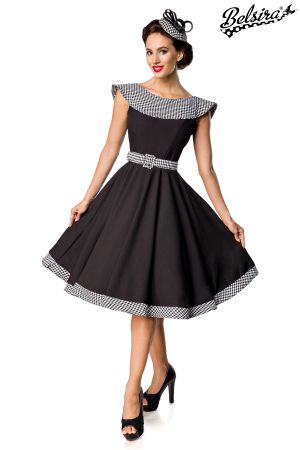 Premium Vintage Swing-Kleid schwarz-weiss 1-50173-010