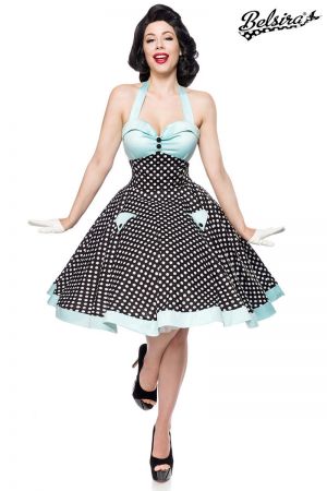 Vintage-Swing-Kleid schwarz-weiss-blau 1-50066-142