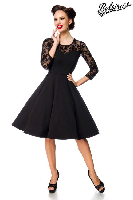 elegantes Spitzenkleid schwarz 1-50212-002