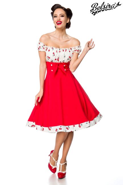 schulterfreies Swing-Kleid