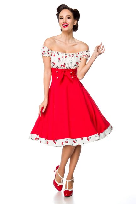 schulterfreies Swing-Kleid