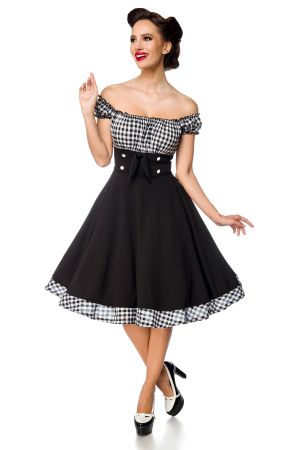 schulterfreies Swing-Kleid