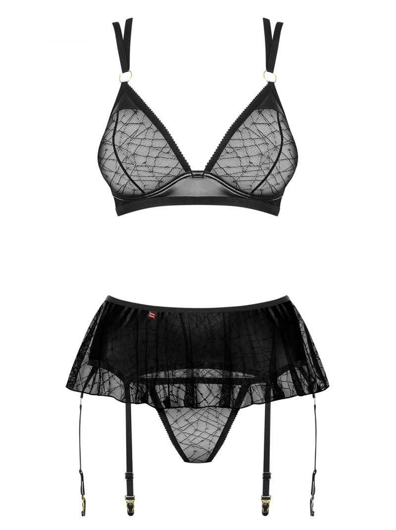 BH, Strumpfhaltergürtel und String - schwarz - Collection Jana BH, Strumpfhaltergürtel und String - schwarz - Collection Jana