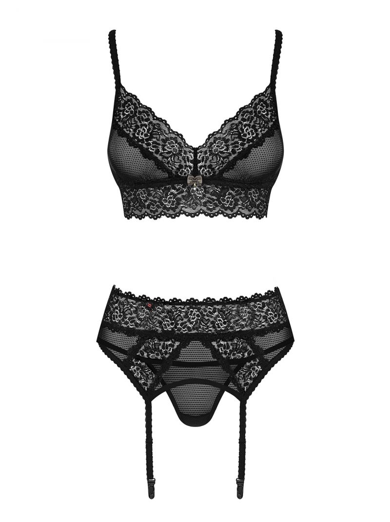 BH, Strumphaltergürtel und String - schwarz - Collection Anna BH, Strumphaltergürtel und String - schwarz - Collection Anna