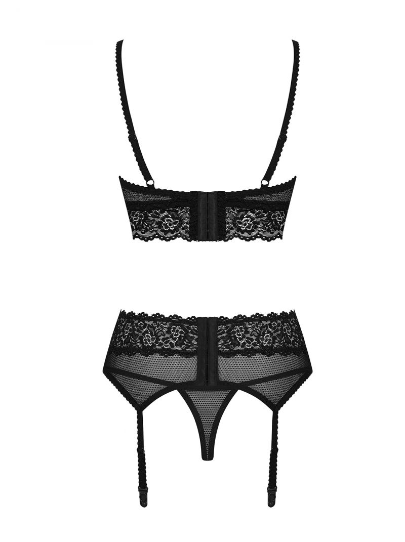 BH, Strumphaltergürtel und String - schwarz - Collection Anna BH, Strumphaltergürtel und String - schwarz - Collection Anna