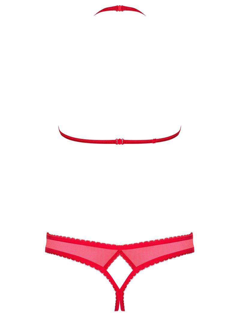 BH und String ouvert - rot - Collection Emma