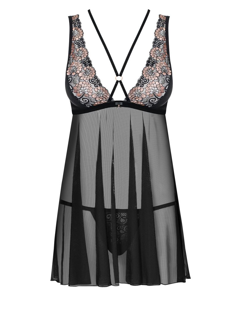 Babydoll - schwarz - Collection black flower