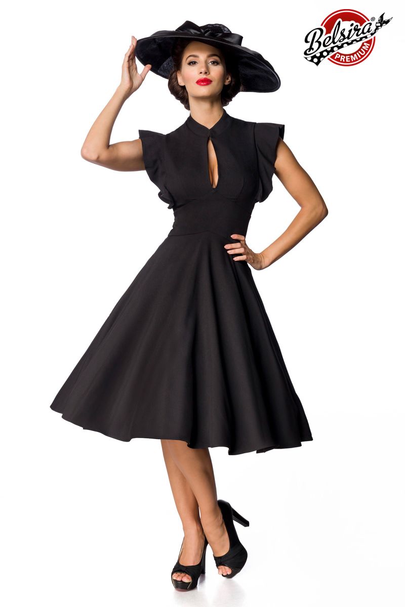 Belsira Premium Vintage-Kleid schwarz 1-50152-002
