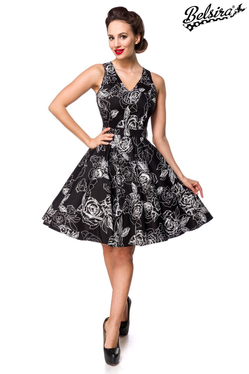 Blumenkleid schwarz-weiss 1-50303-010 Blumenkleid schwarz-weiss 1-50303-010