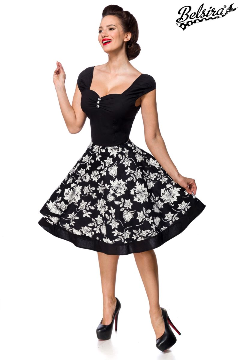Blumenkleid schwarz-weiss 1-50307-010 Blumenkleid schwarz-weiss 1-50307-010