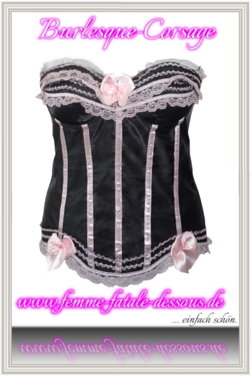 Burlesque-Corsage schwarz-rosa 1-11892-060 Burlesque-Corsage schwarz-rosa 1-11892-060