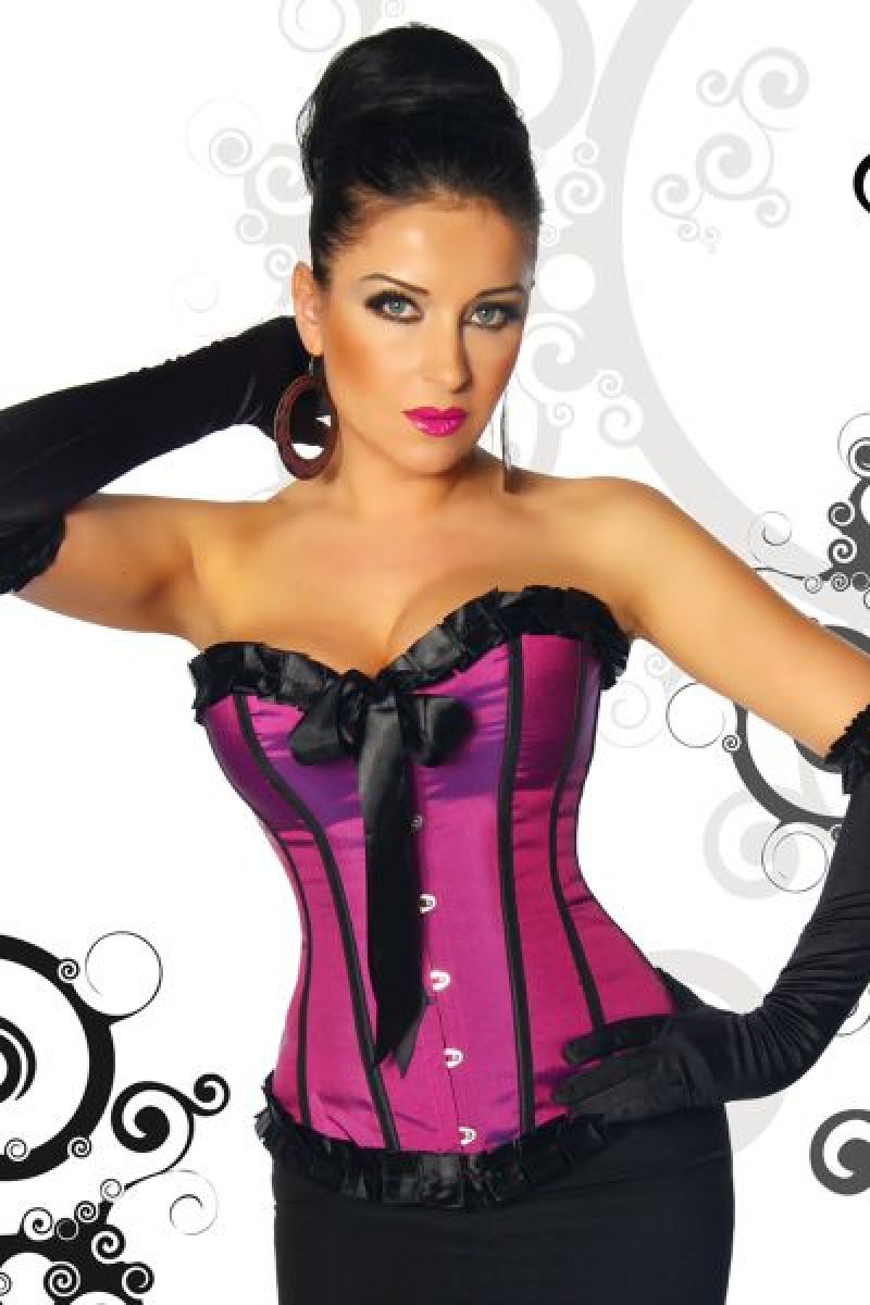 Burlesque-Satin-Corsage lila-schwarz 1-11940-052 Burlesque-Satin-Corsage lila-schwarz 1-11940-052
