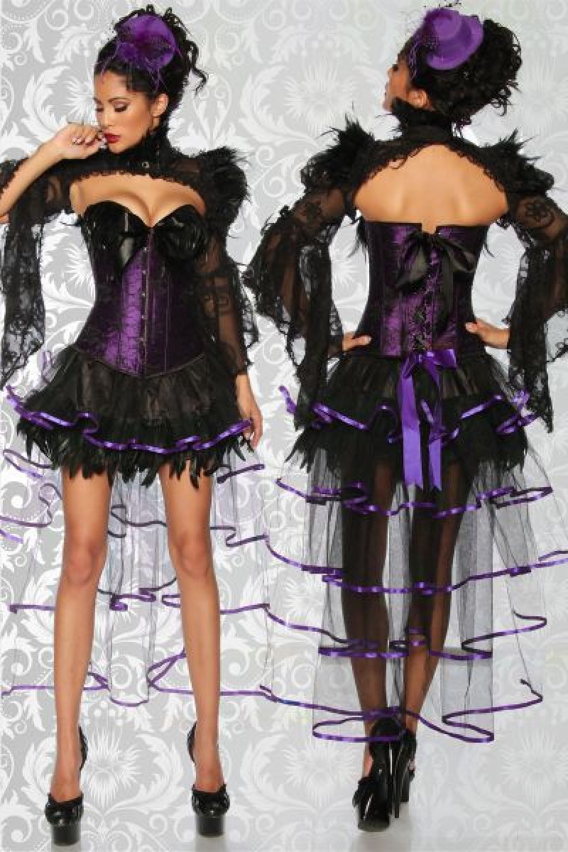 Burlesque-Volant-Rock schwarz-lila 1-12789-085 Burlesque-Volant-Rock schwarz-lila 1-12789-085