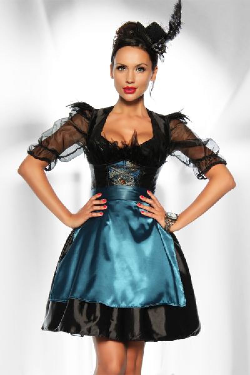 Dirndl schwarz-tuerkis 1-12596-080