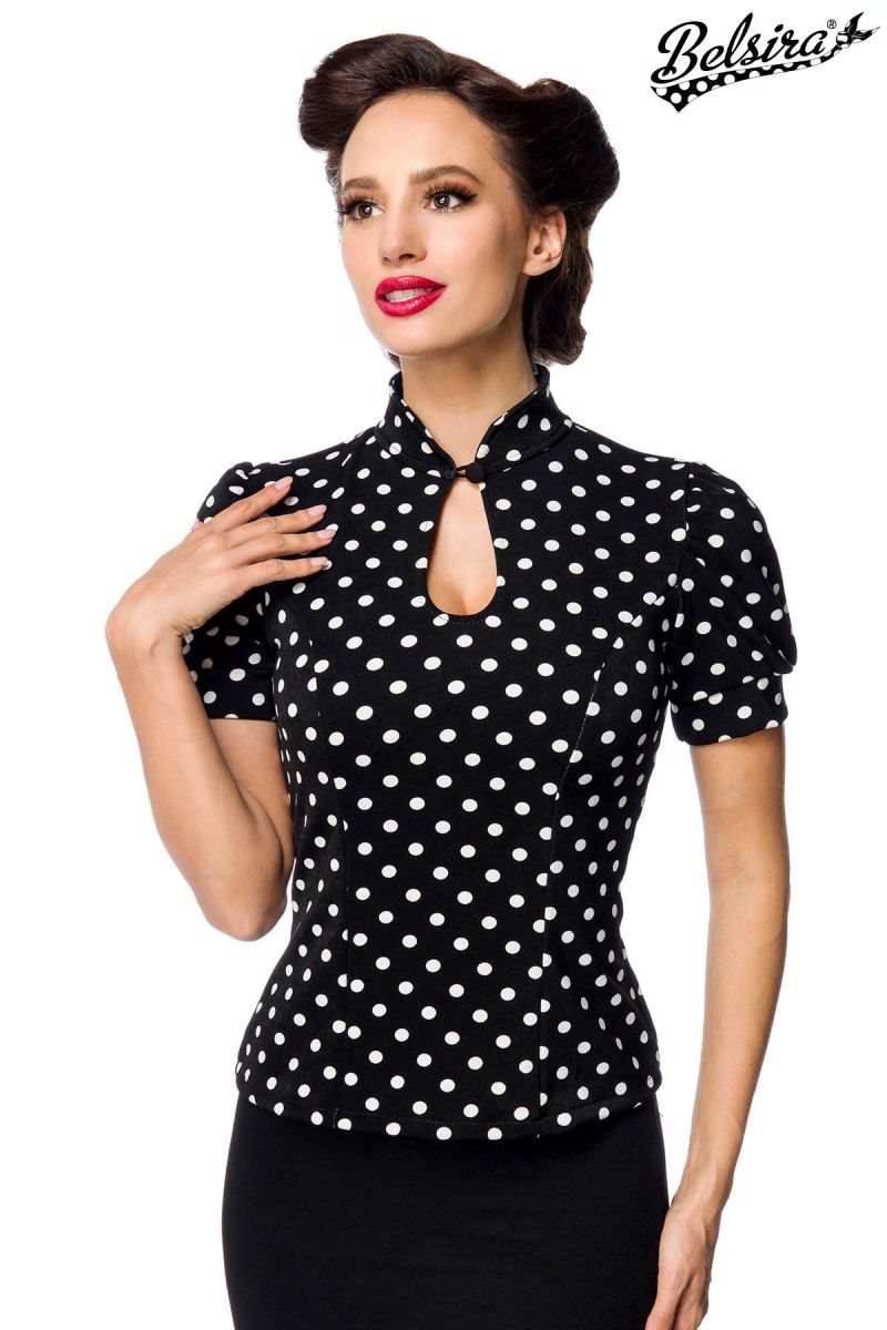 Jersey-Bluse schwarz-weiss 1-50056-010 Jersey-Bluse schwarz-weiss 1-50056-010