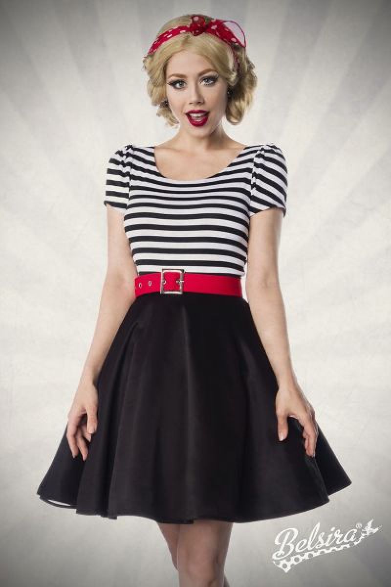 Jersey Kleid schwarz-weiss 1-50025-010 Jersey Kleid schwarz-weiss 1-50025-010