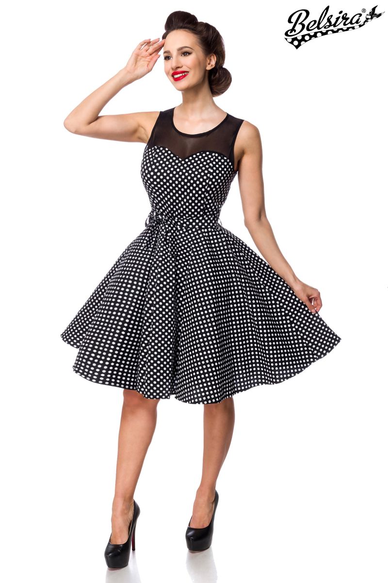 Kleid mit Dots schwarz-weiss 1-50301-010 Kleid mit Dots schwarz-weiss 1-50301-010