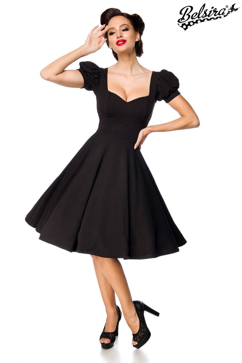 Kleid mit Puffaermeln schwarz 1-50216-002 Kleid mit Puffaermeln schwarz 1-50216-002