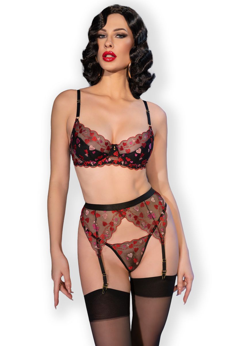 Lingerie-Set CR4694 schwarz/rot Lingerie-Set CR4694 schwarz/rot