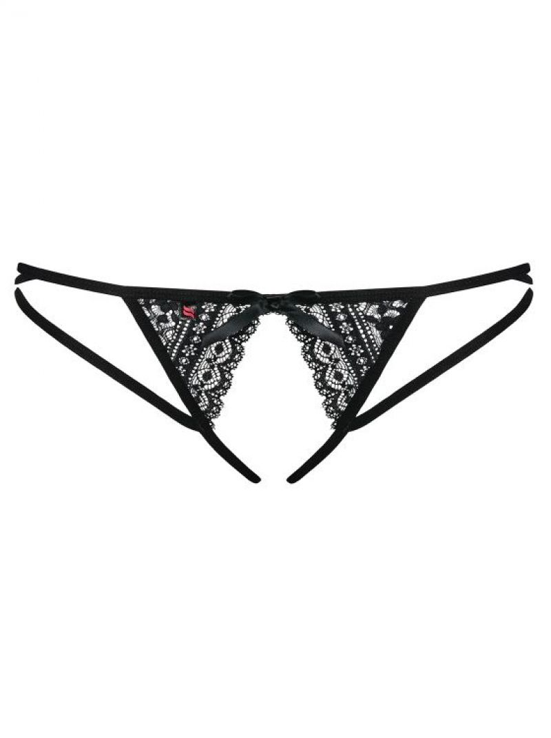 Picantina Crotchless Thong schwarz