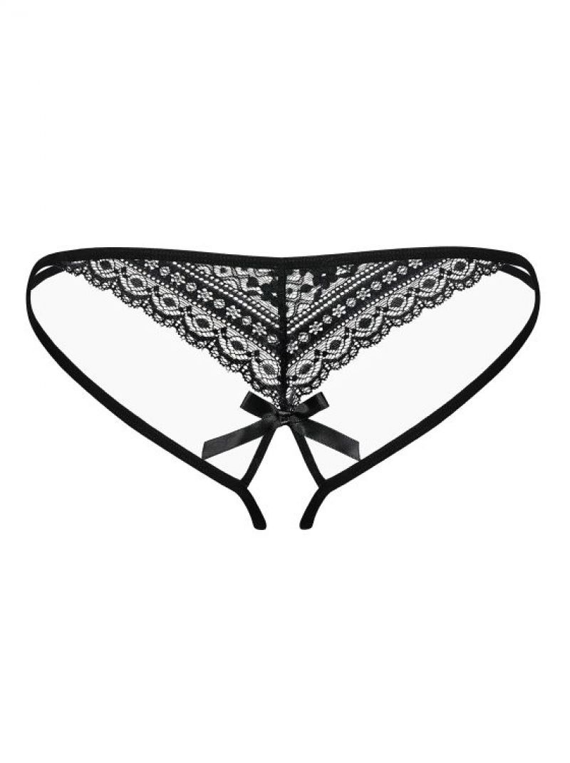 Picantina Crotchless Thong schwarz