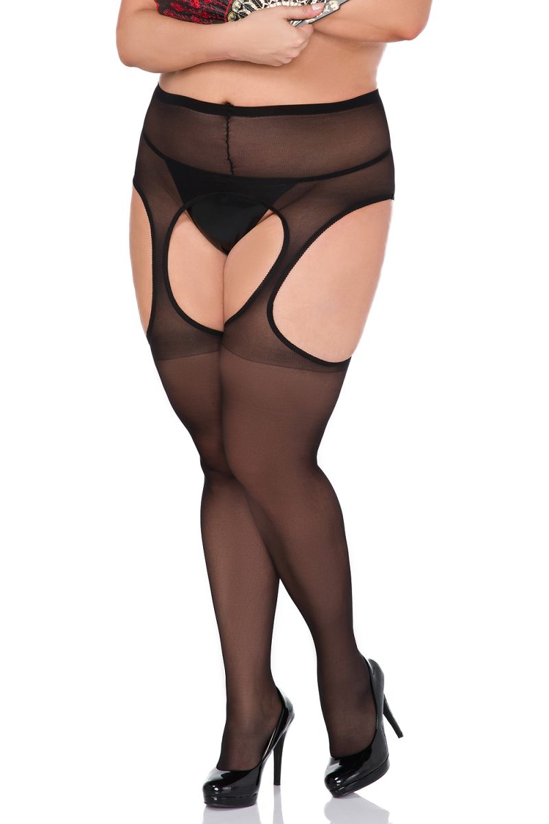 Plus Size Strumpfhose STP-02-4 schwarz schwarz 2-6190 Plus Size Strumpfhose STP-02-4 schwarz schwarz 2-6190