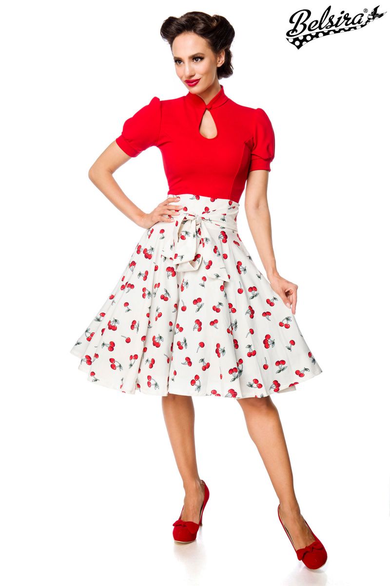 Rock mit Schluppe weiss-rot 1-50221-029 Rock mit Schluppe weiss-rot 1-50221-029