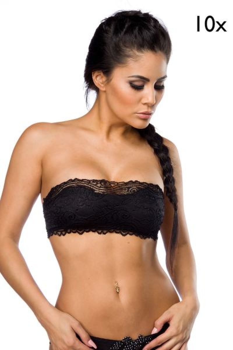 SONDERPOSTEN Spitzenbustier im 10er Pack schwarz 1-14364-002 SONDERPOSTEN Spitzenbustier im 10er Pack schwarz 1-14364-002