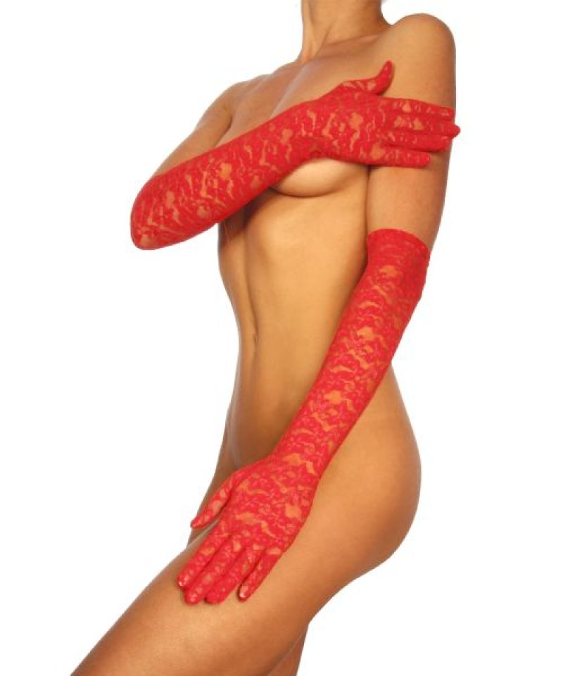 Spitzenhandschuhe lang rot 1-10310-013 Spitzenhandschuhe lang rot 1-10310-013