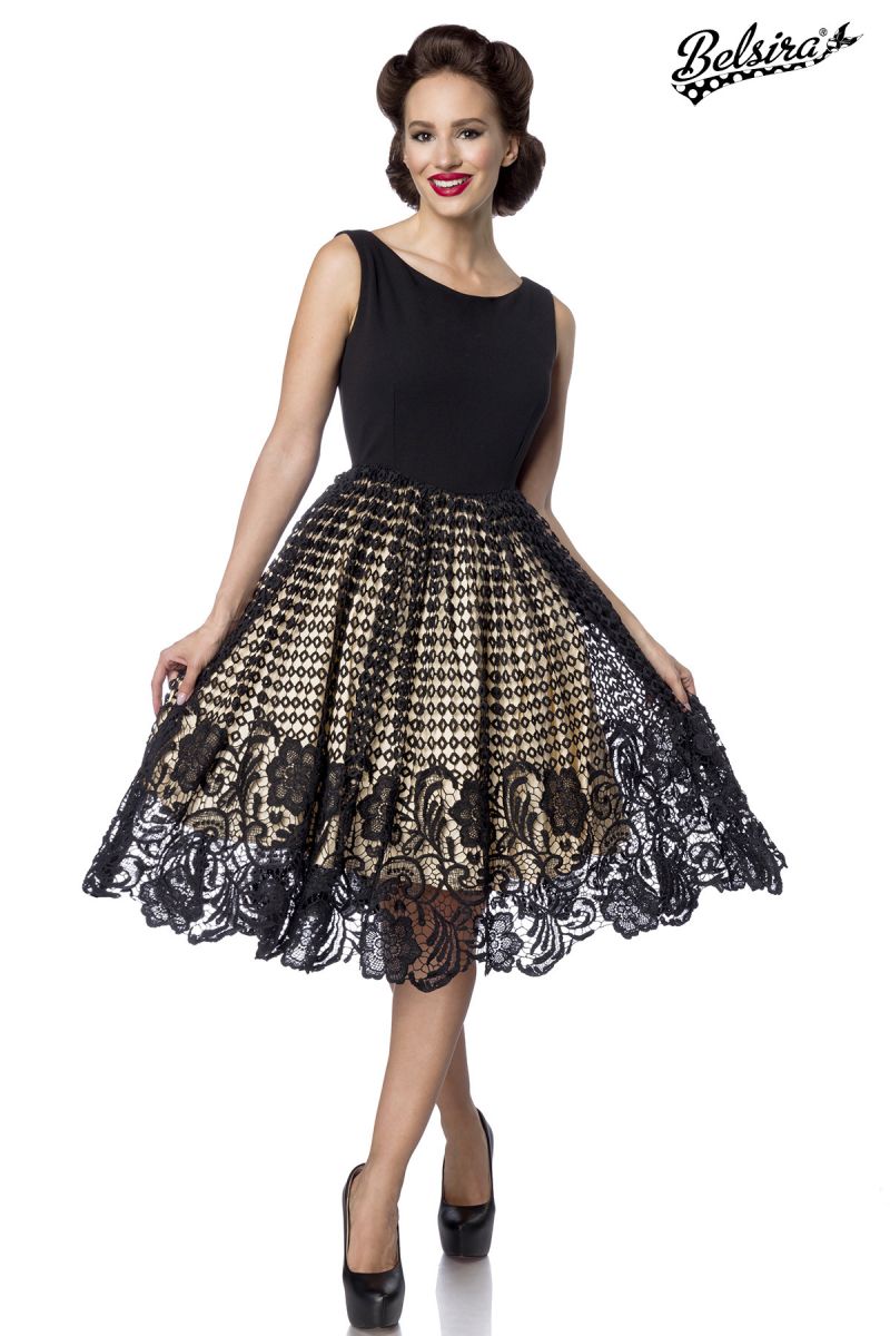 Swingkleid mit Spitze schwarz 1-50201-002 Swingkleid mit Spitze schwarz 1-50201-002