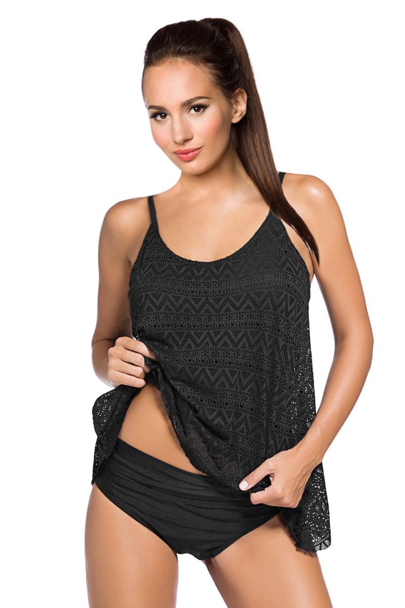 Tankini mit Spitzen-Top schwarz 1-15209-002 Tankini mit Spitzen-Top schwarz 1-15209-002